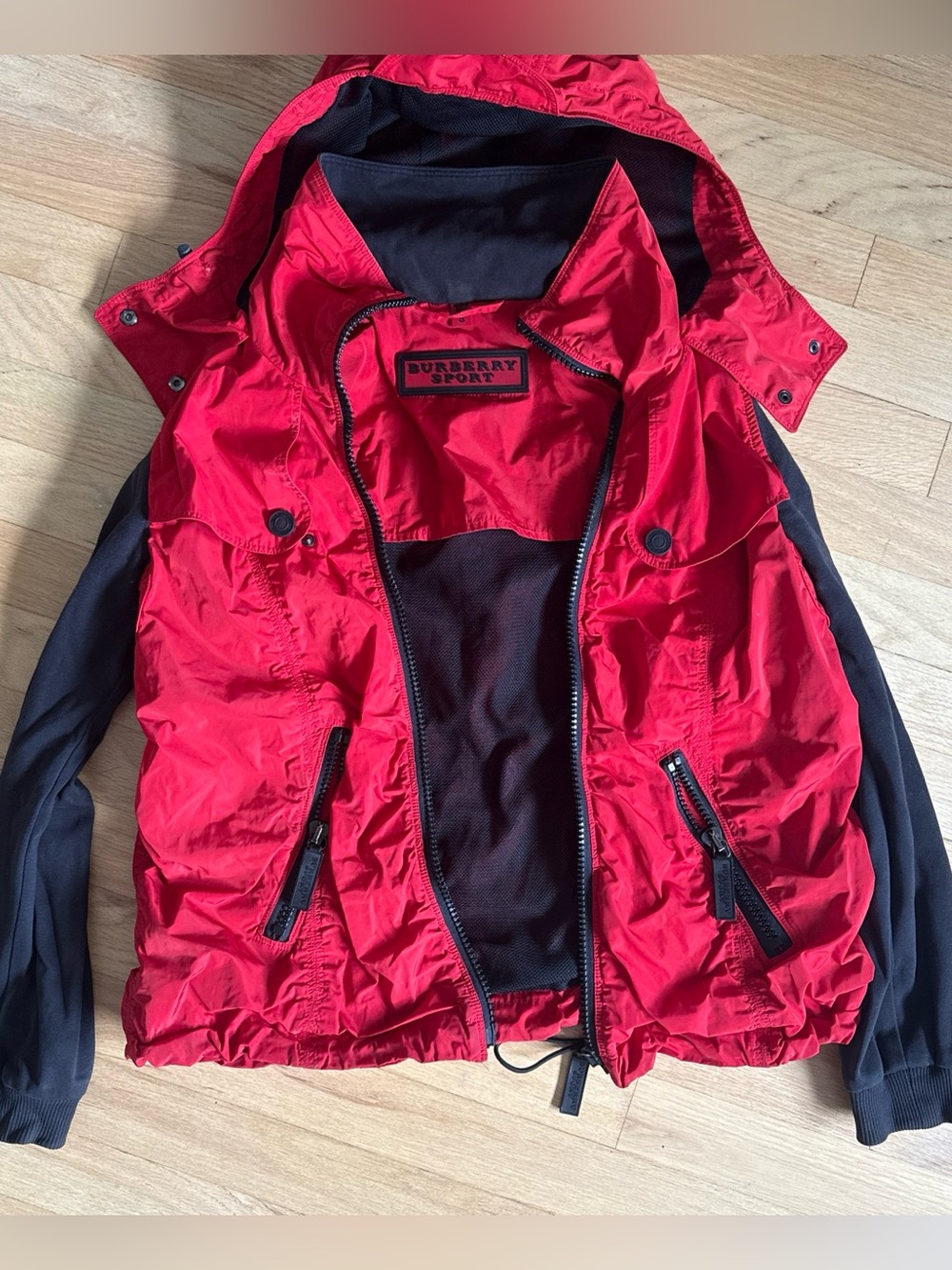 Burberry Red and Black Sport Hooded Jacket